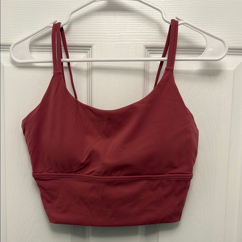 Women's Pink Longline Sports Bra